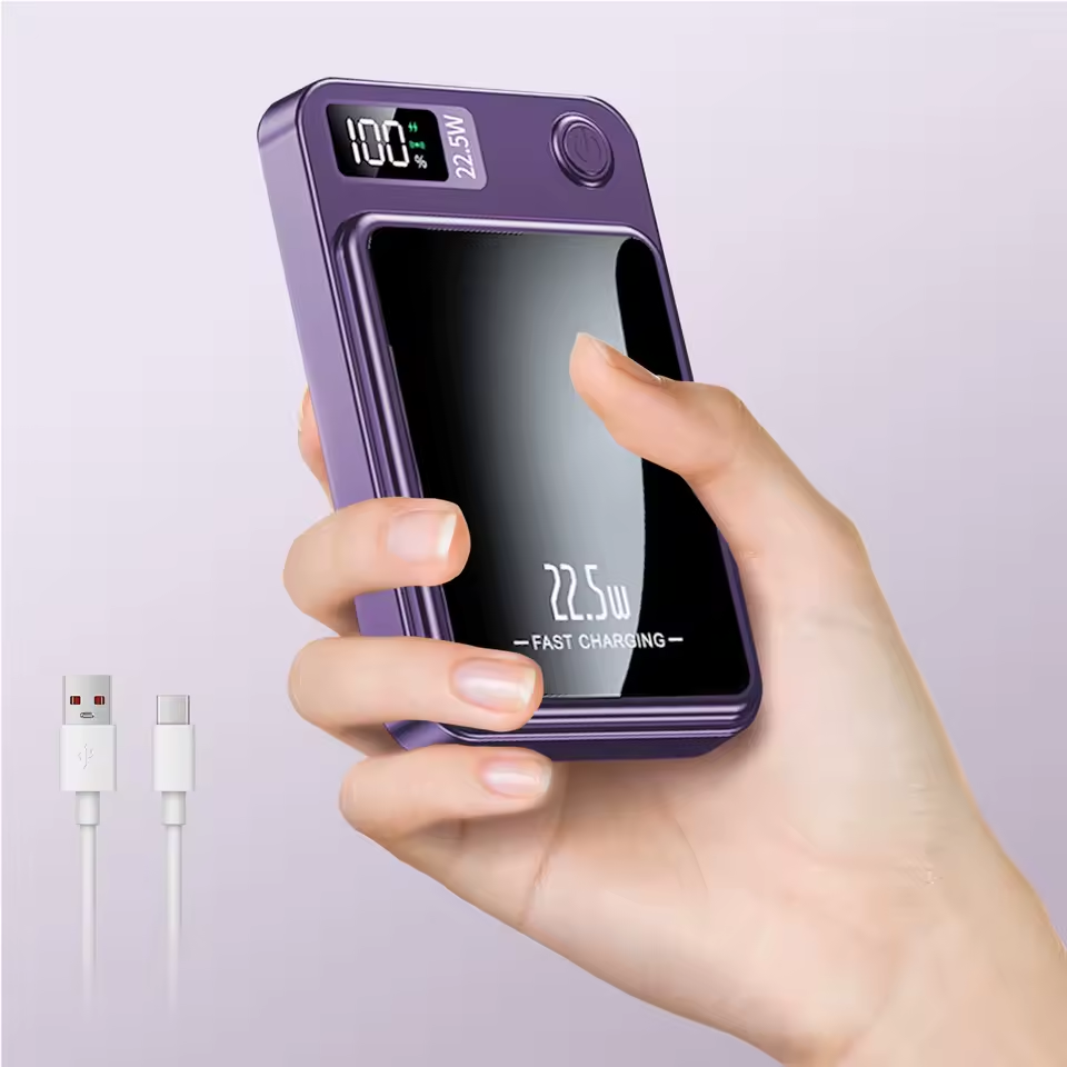 Wireless Battery Bank Phone Charger For Use With Magnetic Cases