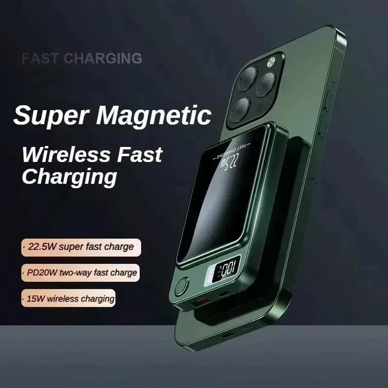 Wireless Battery Bank Phone Charger For Use With Magnetic Cases