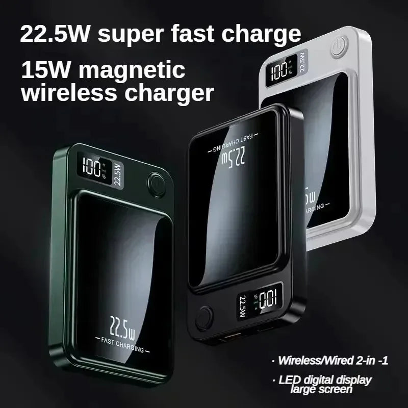 Wireless Battery Bank Phone Charger For Use With Magnetic Cases